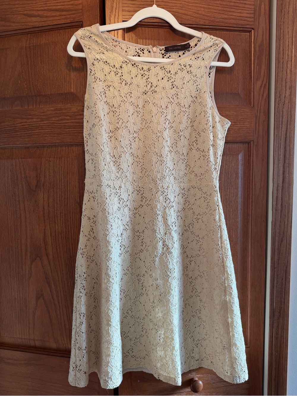 The Limited Sleeveless Cream Lace A-Line Kids Dress